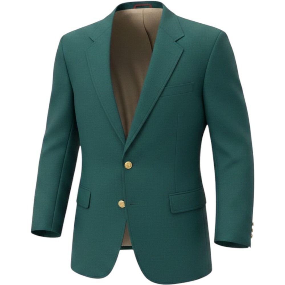 Vintage Jack Nicklaus Mens 44R Blazer Sport Coat Golf Solid Green Gold Buttons